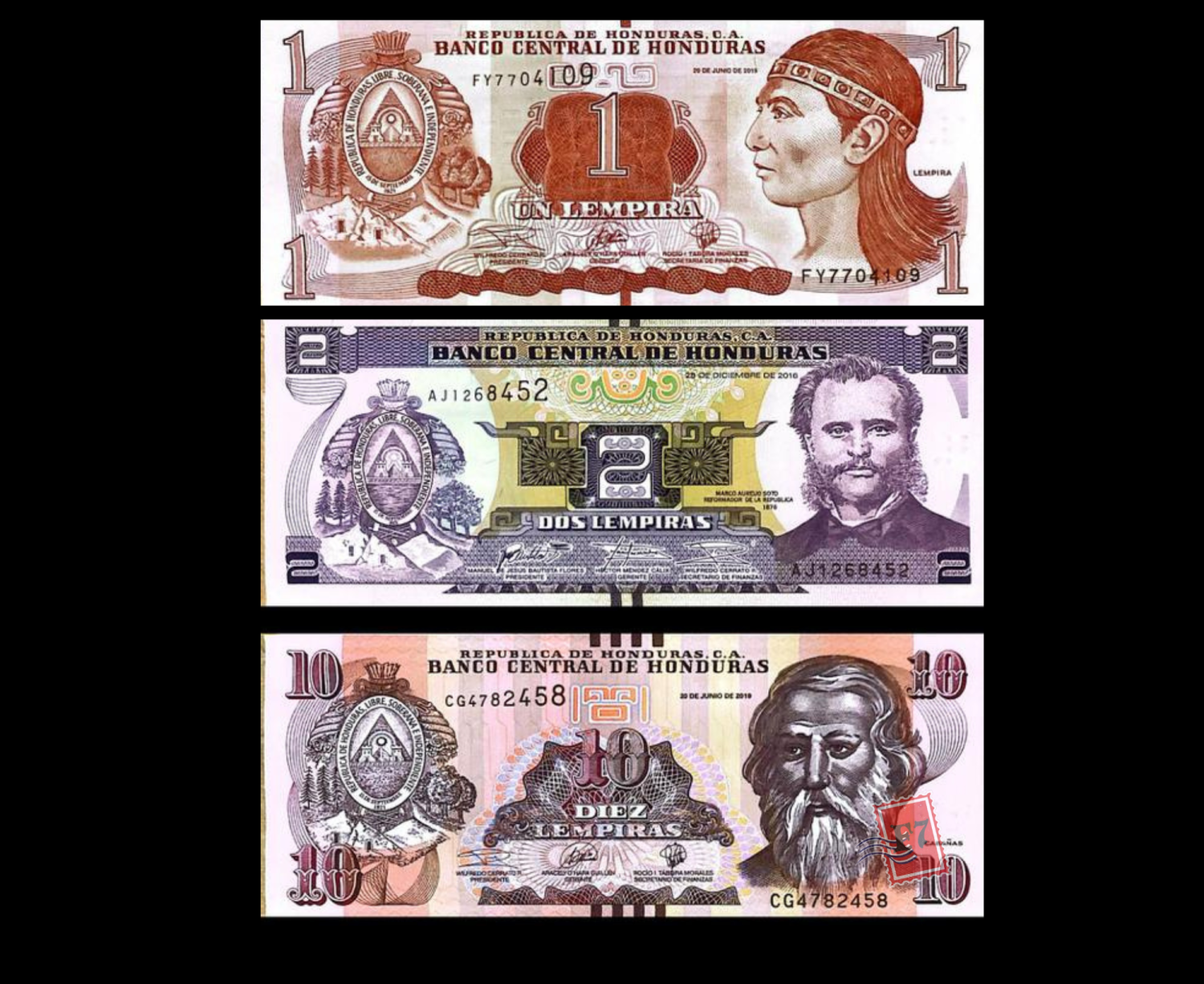 HONDURAS SET (1/2/10) 1980 - 1992