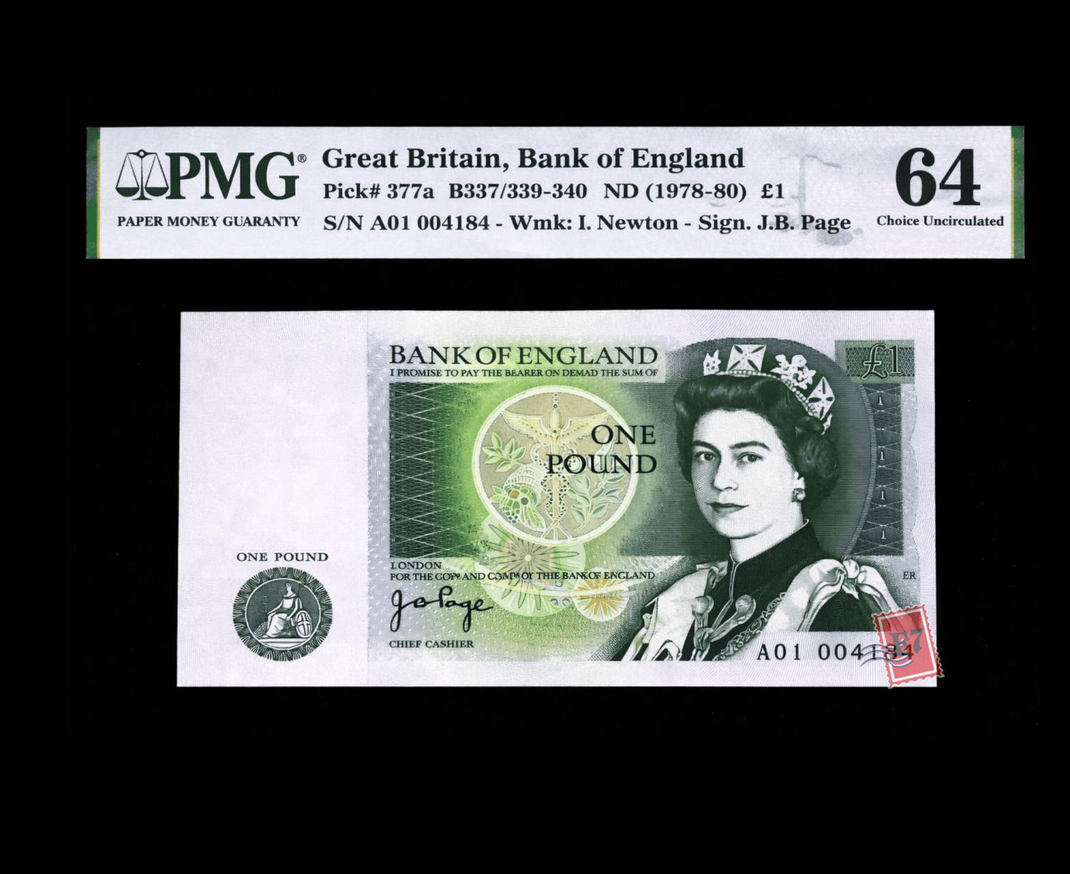 ENGLAND 1 POUND PMG64