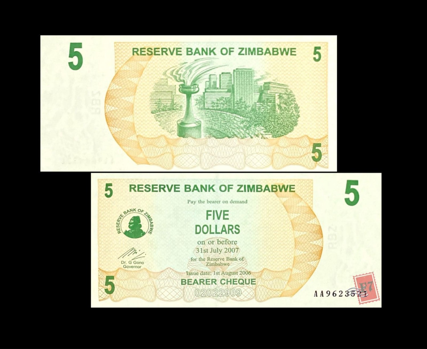 ZIMBABWE 5 DOLLARS 2006