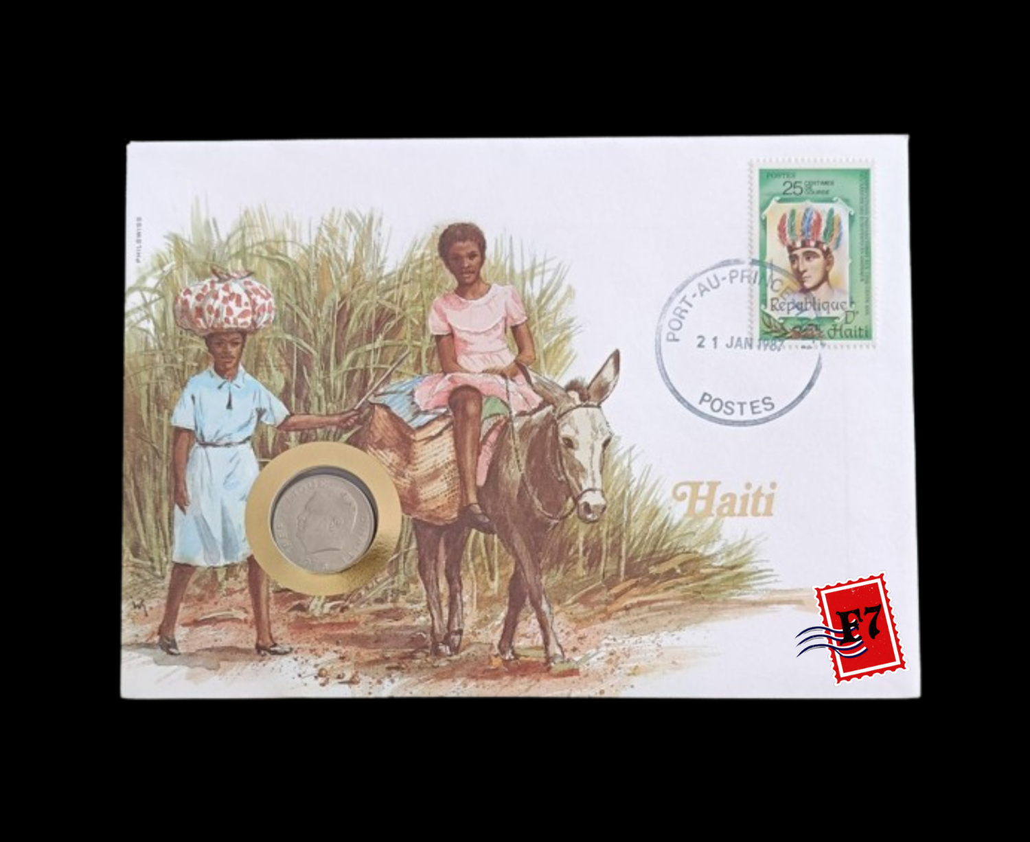 HAITI ENVELOP WITH COIN